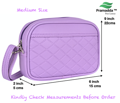 Gorgeous Lilac Check Emboss crossbody Sling bag for women