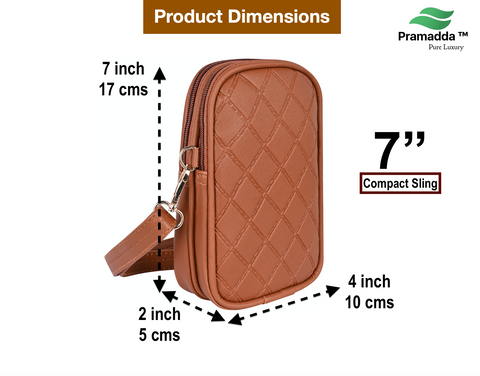 Royal Tan Twin Barfi Mobile Sling Bag For Women Side crossbody bag