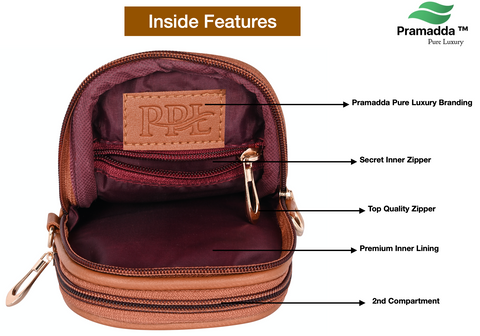 Royal Tan Twin Barfi Mobile Sling Bag For Women Side crossbody bag