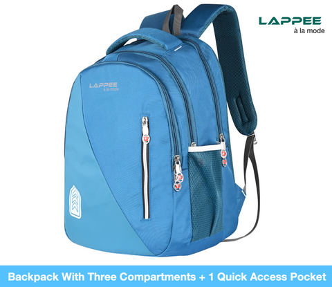 Lappee Airport Blue Meta Pro Casual Laptop Backpack With Rain Cover For Men And Women | Backpacks For School College Office.