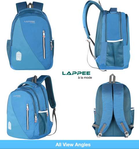 Lappee Airport Blue Meta Pro Casual Laptop Backpack With Rain Cover For Men And Women | Backpacks For School College Office.