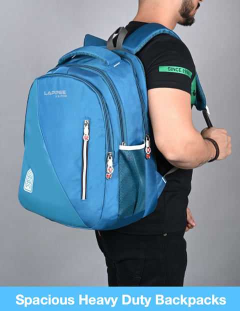 Lappee Airport Blue Meta Pro Casual Laptop Backpack With Rain Cover For Men And Women | Backpacks For School College Office.