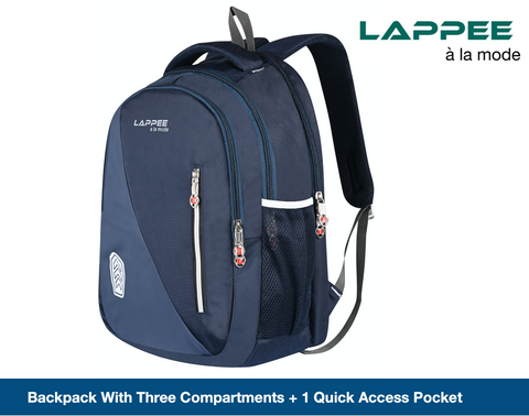 Lappee Blue Meta Pro Casual Laptop Backpack With Rain Cover For Men And Women | Backpacks For School College Office.