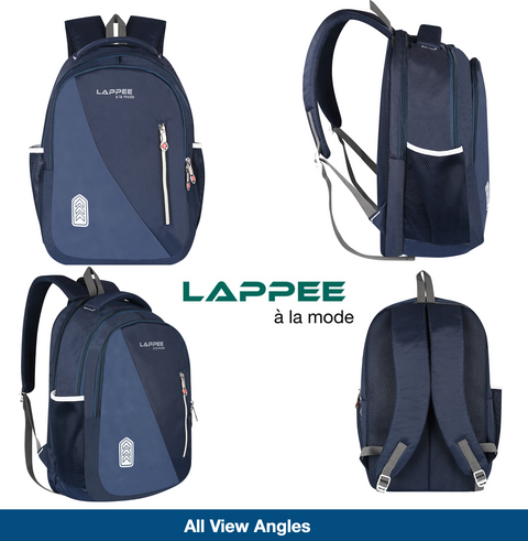 Lappee Blue Meta Pro Casual Laptop Backpack With Rain Cover For Men And Women | Backpacks For School College Office.