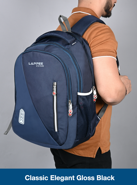 Lappee Blue Meta Pro Casual Laptop Backpack With Rain Cover For Men And Women | Backpacks For School College Office.