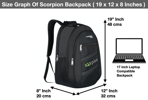 Lappee Black Scorpion Casual Laptop Backpack With Rain Cover For Men And Women | Backpacks For School College Office.