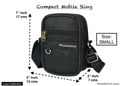 Elegant Black Gold Label Sling bag for Men