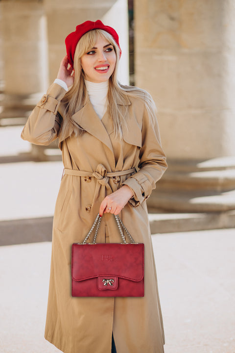 Pretty Cherry Maroon Emily Side Shoulder Sling Bag
