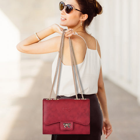 Pretty Cherry Maroon Emily Side Shoulder Sling Bag